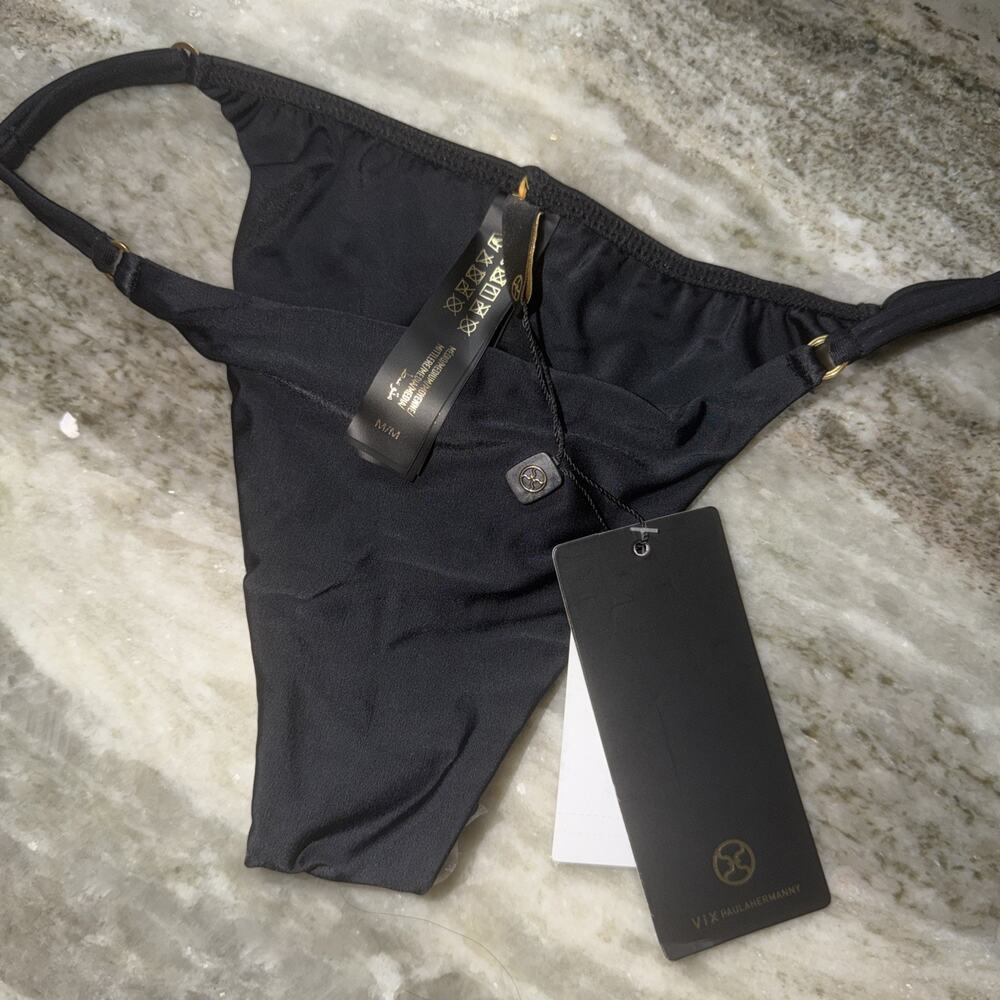 NWT ViX Women's Paula Hermanny Firenze Rafa Cheeky Bottom BLACK Size Med (AA18) - Picture 3 of 4